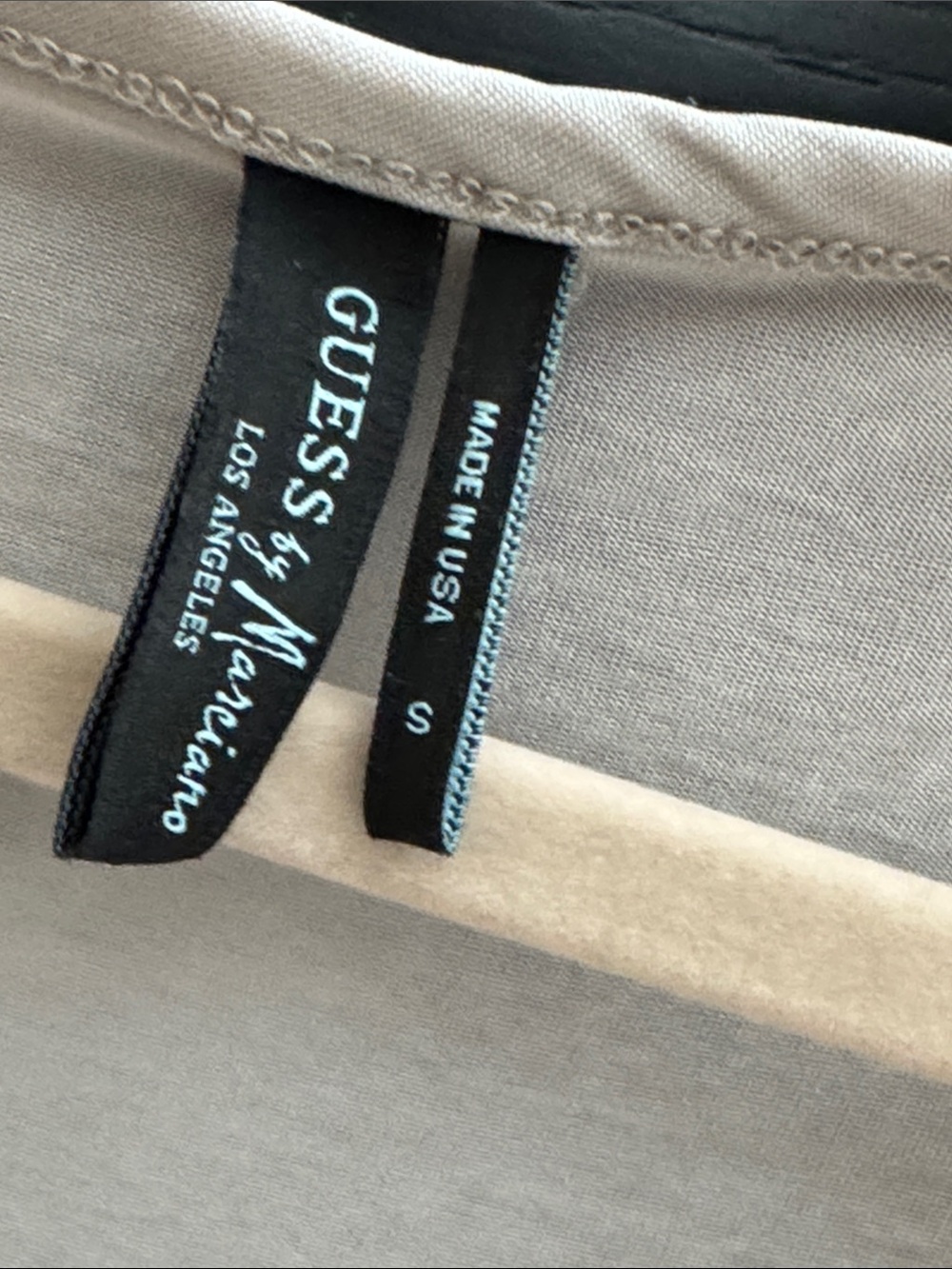 GUESS by Marciano Taupe Crewneck Top